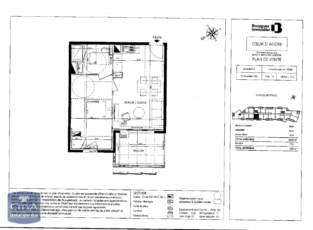 Photo Appartement 2 pièces 39.8m²