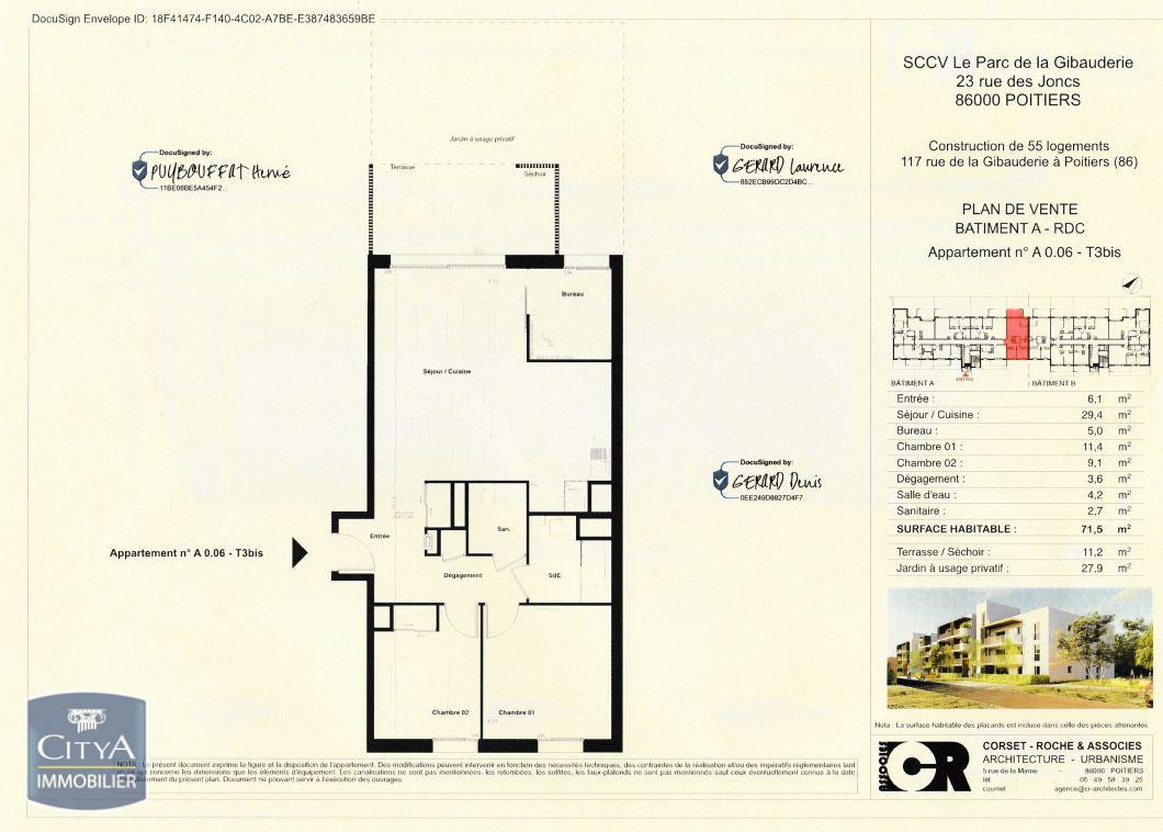 Photo Appartement 3 pièces 71.5m²