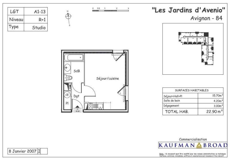 LOCATION T1 AGROPARC avec garage