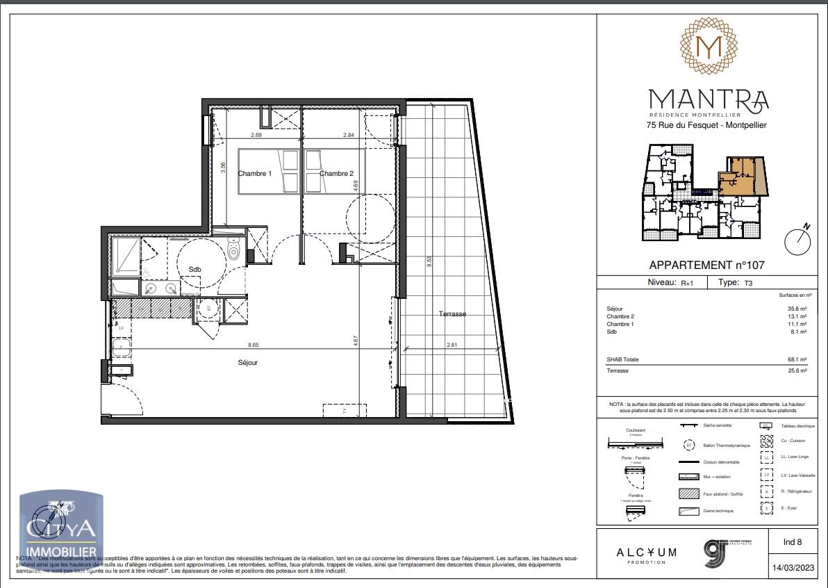 Photo Appartement 3 pièces 68.1m²