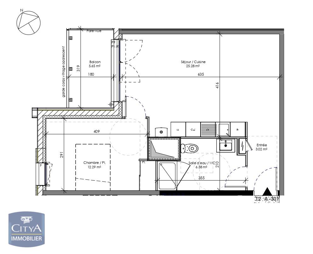 Photo Appartement 2 pièces 46.63m²