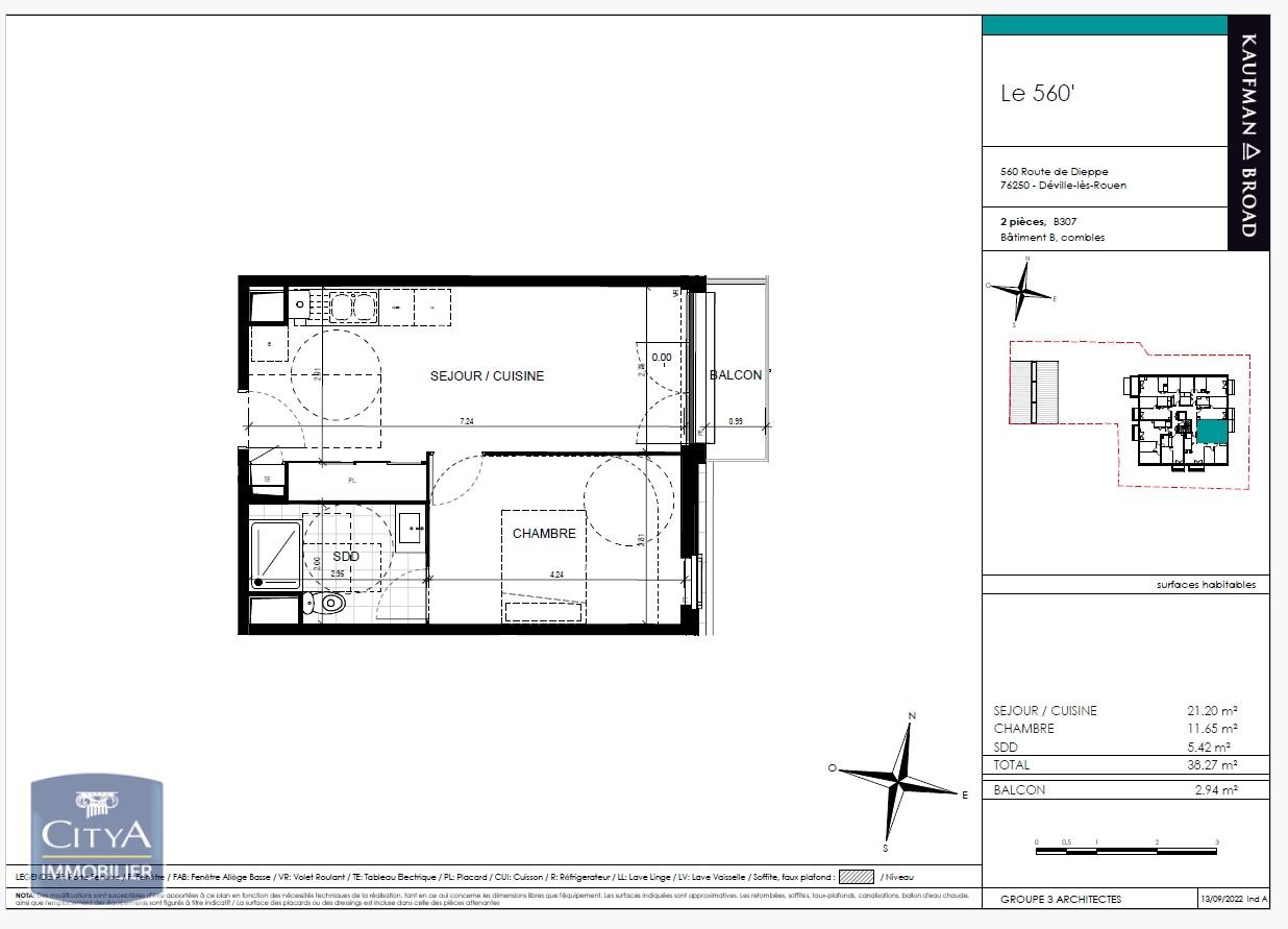 Photo du bien Appartement 2 pièces 38.27m²