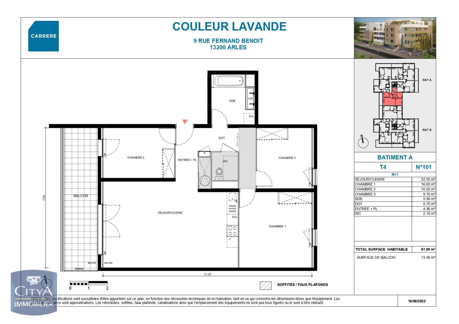 LOCATION - ARLES - T4 - RESIDENCE NEUVE - PARKING - BALCON