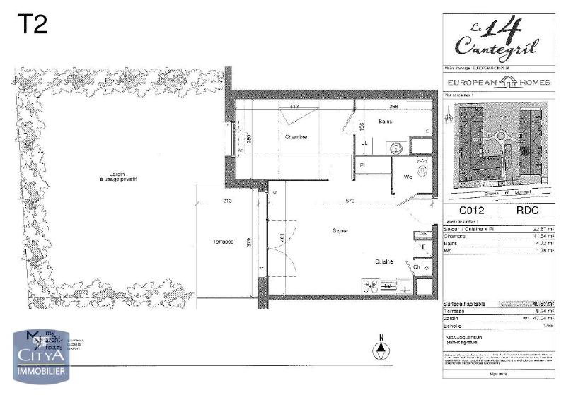 Photo Appartement 2 pièces 40.61m²