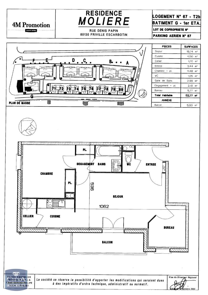 Photo du bien Appartement 2 pièces 52.77m²