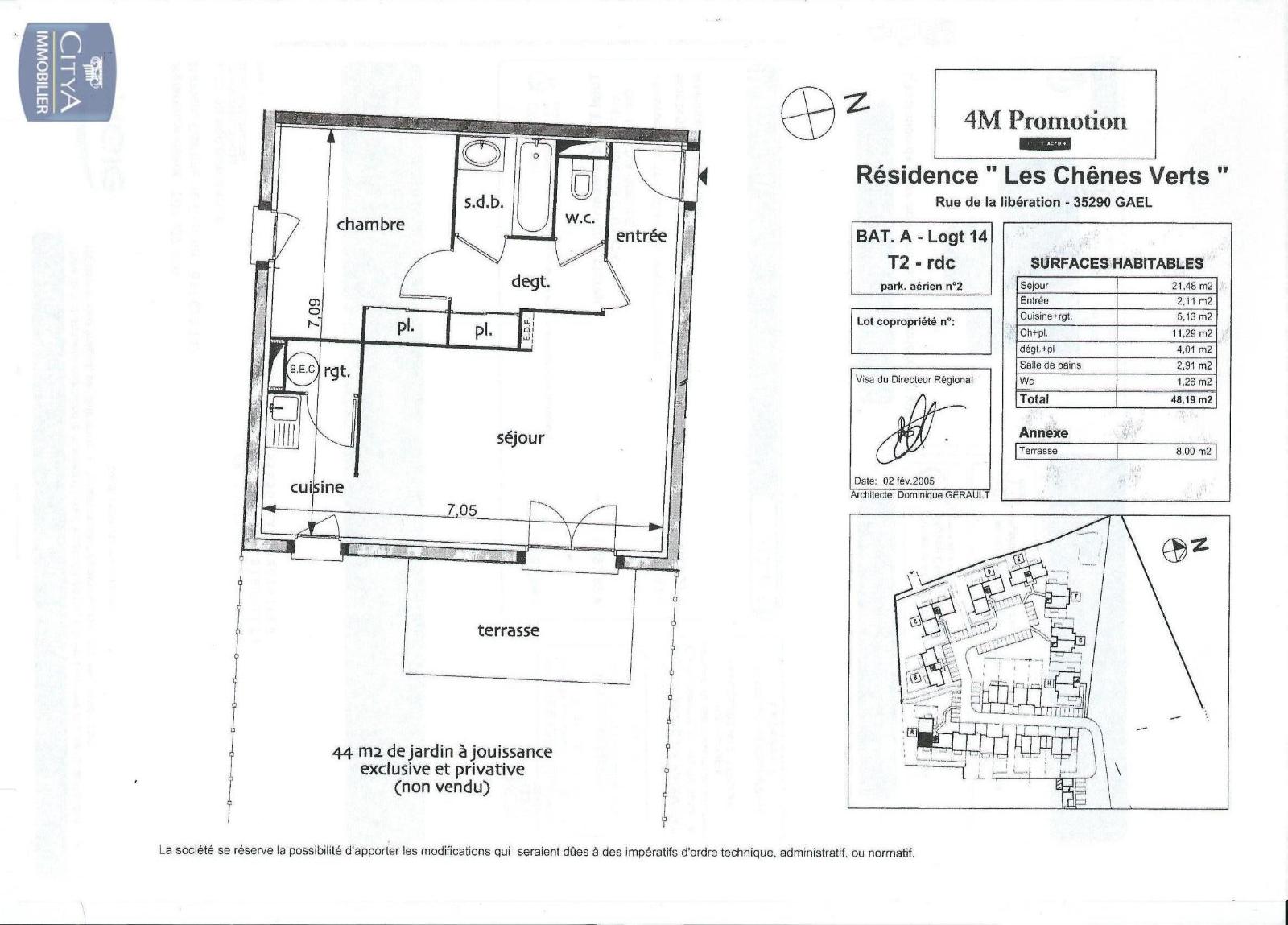 Photo Appartement 2 pièces 48.19m²