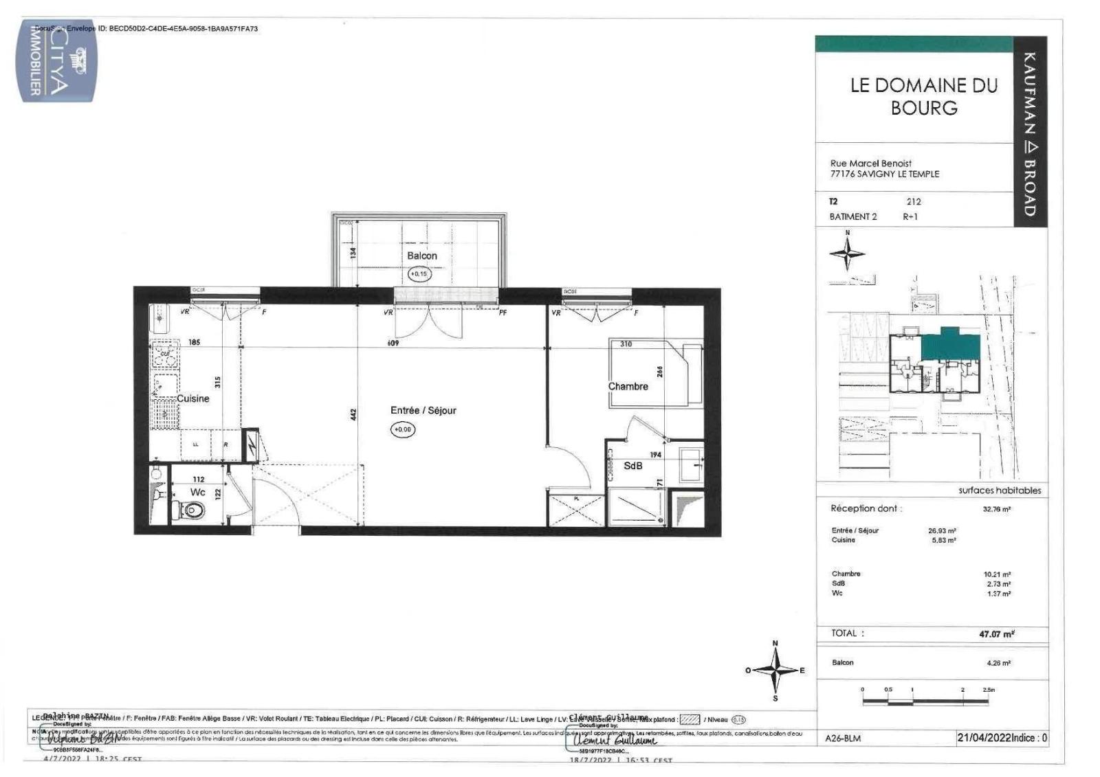 Photo Appartement 2 pièces 47.07m²