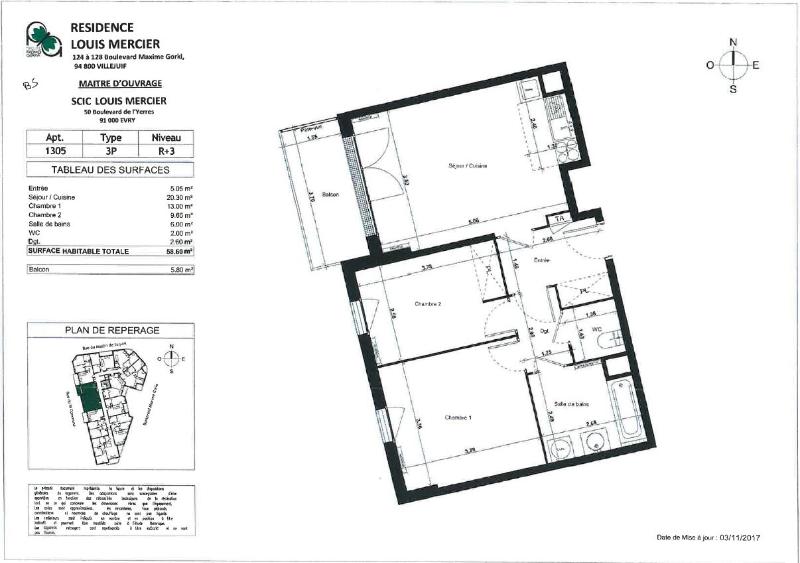 Photo Appartement 3 pièces 58.6m²