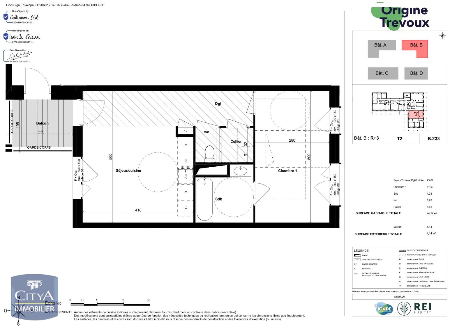 Photo Appartement 2 pièces 44.71m²